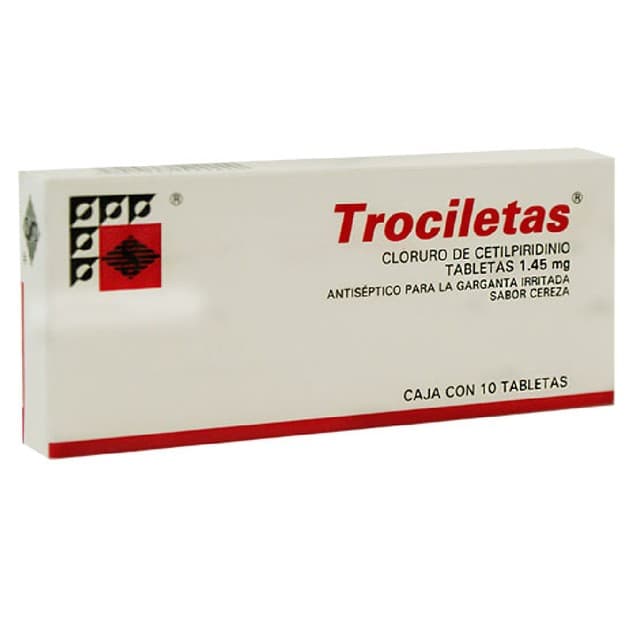 Trociletas C/10 Tabs. Sabor Cereza 1.45 Mg.