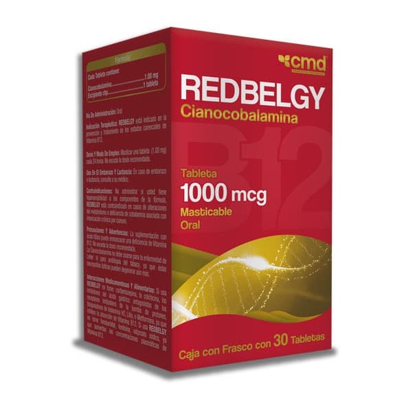 Redbelgy B12 C/30 Tabs. Masticables 1000 Mcg.