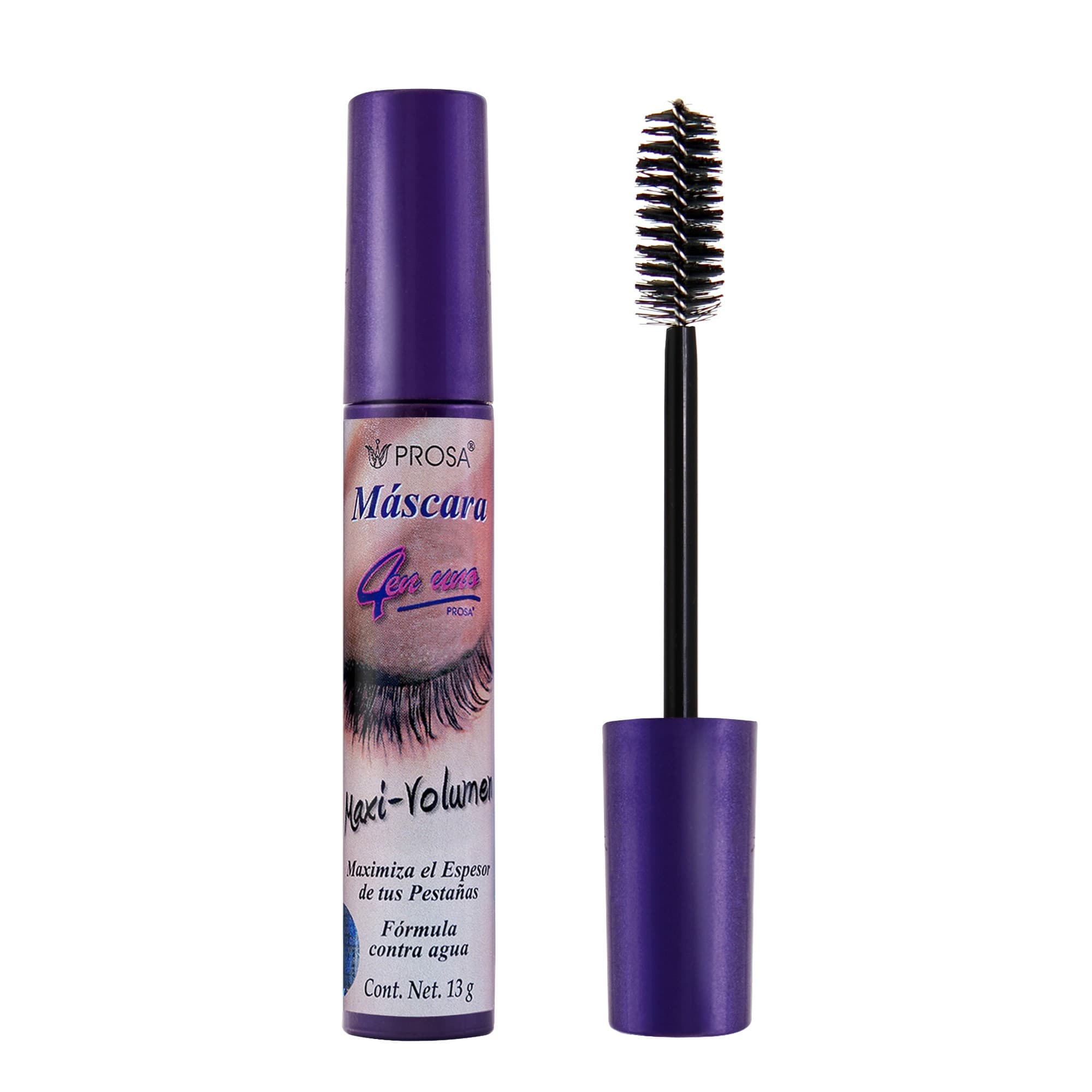 Mascara 4 en Uno Maxi-volúmen Color Negro Tubo C/13 G.
