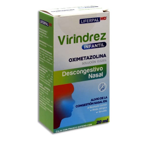 Virindrez Sol. Nasal Infantil 0.025% Fco. Atomizador 20 Ml.