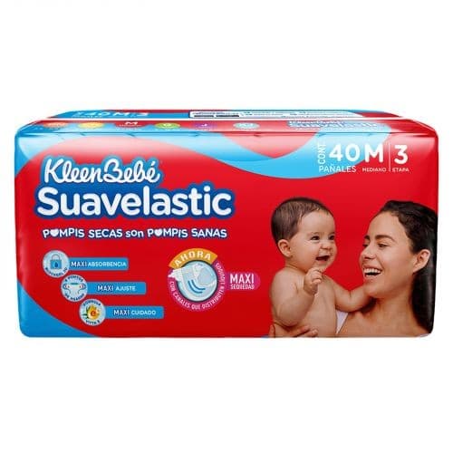 Kleenbebé Suavelastic Mediano (etapa 3 / 7-10 Kg.) C/44 Pzs.