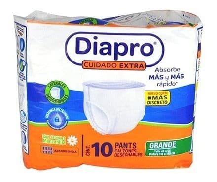 Diapro Ropa Interior Unisex (talla Gde. / Cintura 97-127 Cm) C/10+2 Pzs.