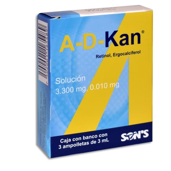A-d-kan Sol. Ingerible C/3 Amptas. 3.300-0.010 Mg/3 Ml.