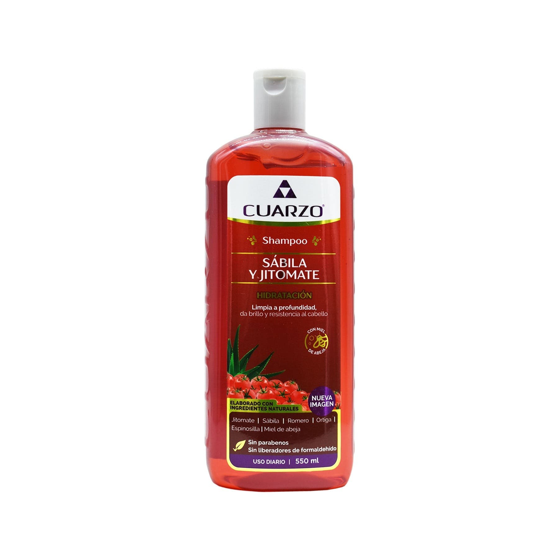 Shampoo Sábila y Jitomate (cuarzo) Fco. 550 Ml.