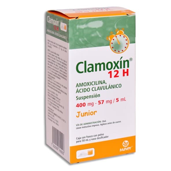 Clamoxín 12h Susp. Junior Fco. 50 Ml. 400-57 Mg/5 Ml.