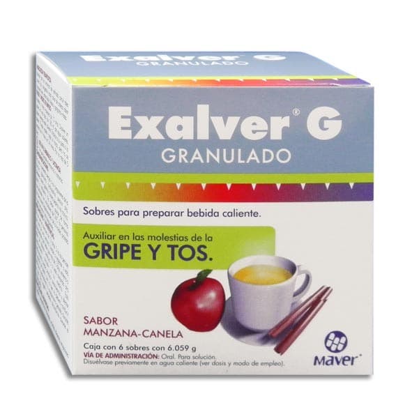 Exalver-g Granulado Sab. Manzana-canela C/6 Sobs. 650-20-10-4 Mg.