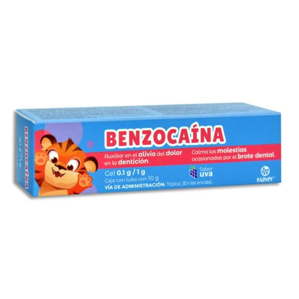 Benzocaína (maver) Gel Sabor Uva Tubo C/10 G. 0.1 G/1 G.