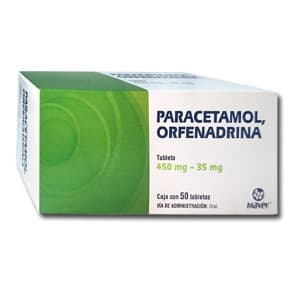 Paracetamol/orfenadrina (maver) C/50 Tabs. 450/35 Mg.