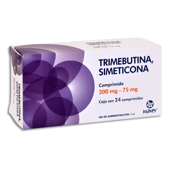Trimebutina/simeticona (maver) C/24 Comps. 200/75 Mg.