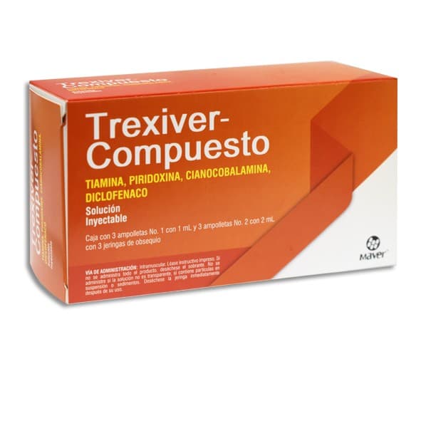 Trexiver-compuesto Sol. Iny. C/3 Dosis 100-100-5-75 Mg/3 Ml. y 3 Jgas.