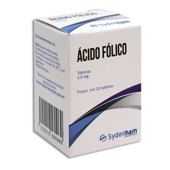 Ácido Fólico (sydenham) C/20 Tabs. 5.0 Mg.