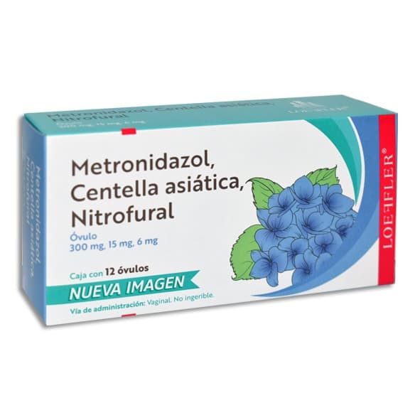 Metronidazol/centella Asiática/nitrofural C/12 Óvulos 300/15/6 Mg.
