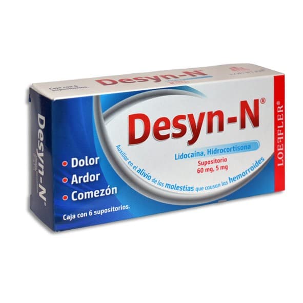 Desyn-n C/6 Supositorios 60/5 Mg.
