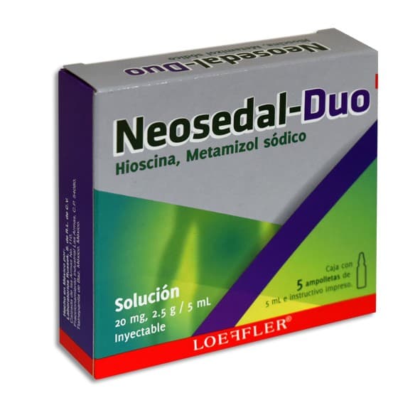 Neosedal-duo Sol. Iny. C/5 Amptas. 20 Mg-2.5 G/5 Ml.
