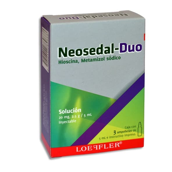 Neosedal-duo Sol. Iny. C/3 Amptas. 20 Mg-2.5 G/5 Ml.