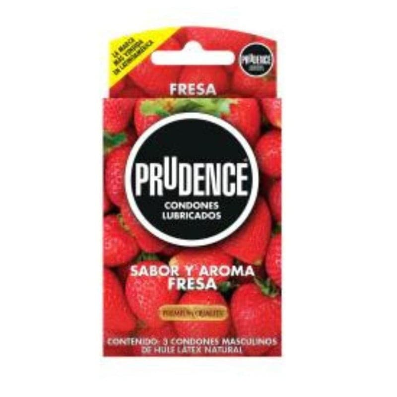 Prudence Liso Sabor y Aroma Fresa Blister C/3 Condones.