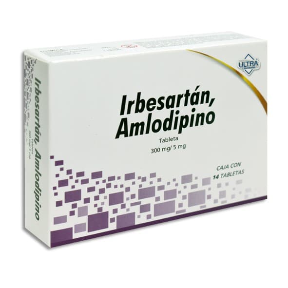 Irbesartán/amlodipino (ultra) C/14 Tabs. 300/ 5 Mg.