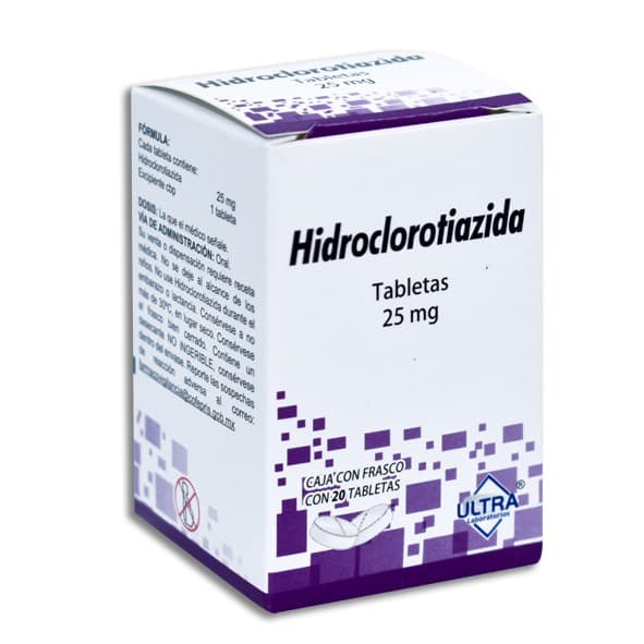 Hidroclorotiazida (ultra) C/20 Tabs. 25 Mg.