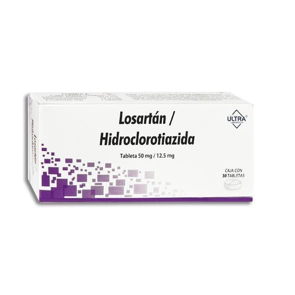 Losartán/hidroclorotiazida (ultra) C/30 Tabs. 50/12.5 Mg.