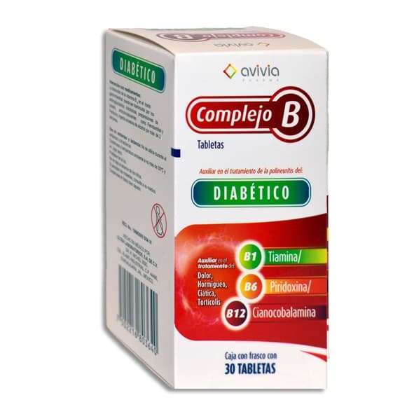 Complejo-b Diabetico (avivia) C/30 Tabs. 100/5/0.05 Mg.
