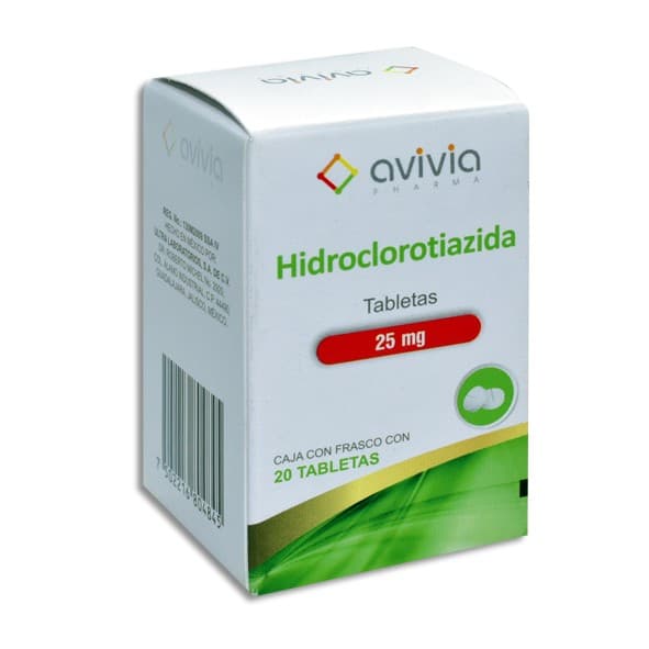 Hidroclorotiazida (avivia) C/20 Tabs. 25 Mg.
