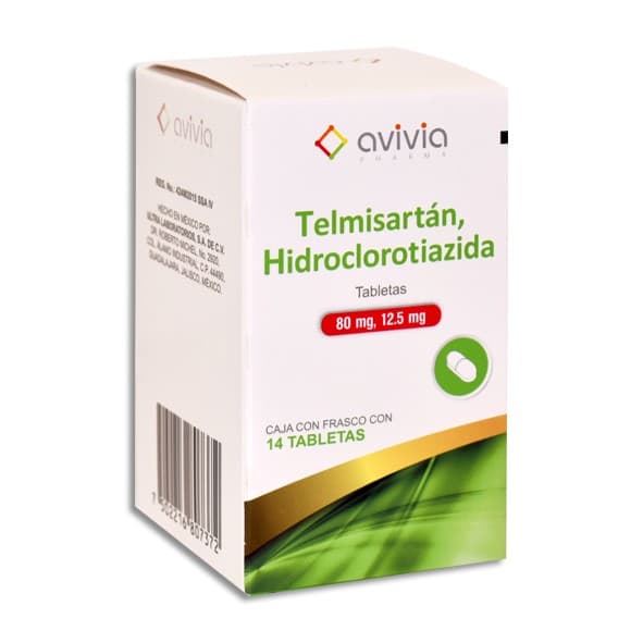 Telmisartán/hidroclorotiazida (avivia) C/14 Tabs. 80/12.5 Mg.