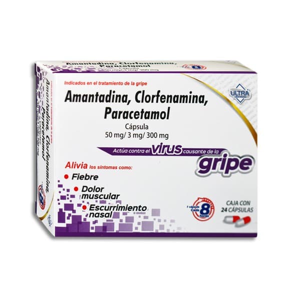 Amantadina/clorfna./parctml. (ultra) C/24 Caps. 50/3/300 Mg.