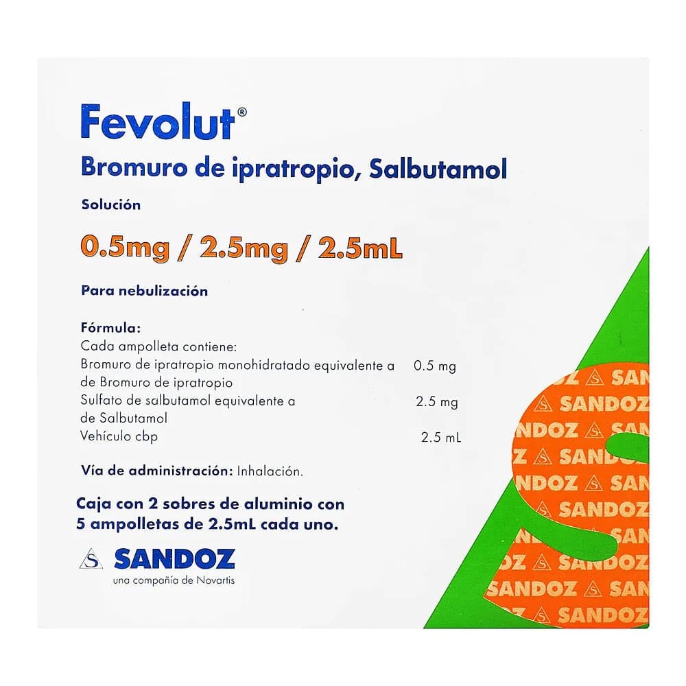 Fevolut Sol. P/nebulización C/10 Amptas. 0.5-2.5 Mg/2.5 Ml.