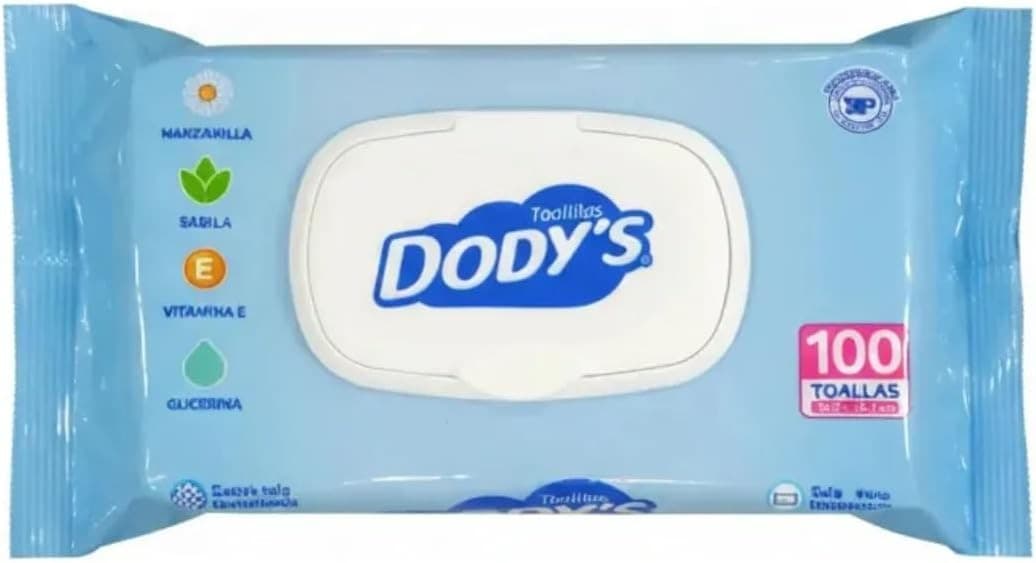 Dodys Dermo Active (azul) Toallitas Húmedas 18.2x16.2cm. Paq. C/100 Pzs.