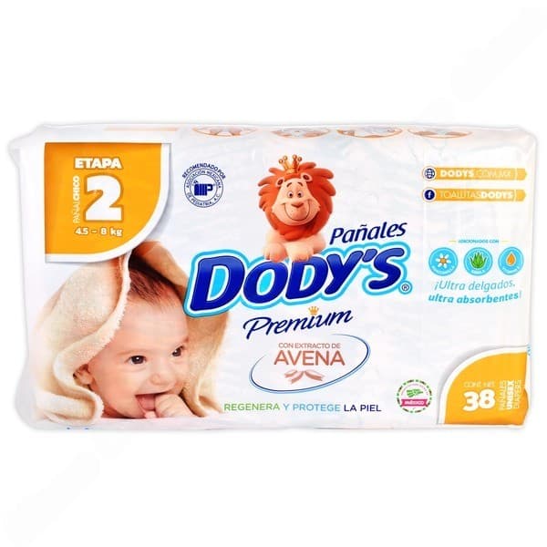 Pañal Dodys Premium Chico (etapa-2 / 4.5-8 Kg.) C/38 Pzs.