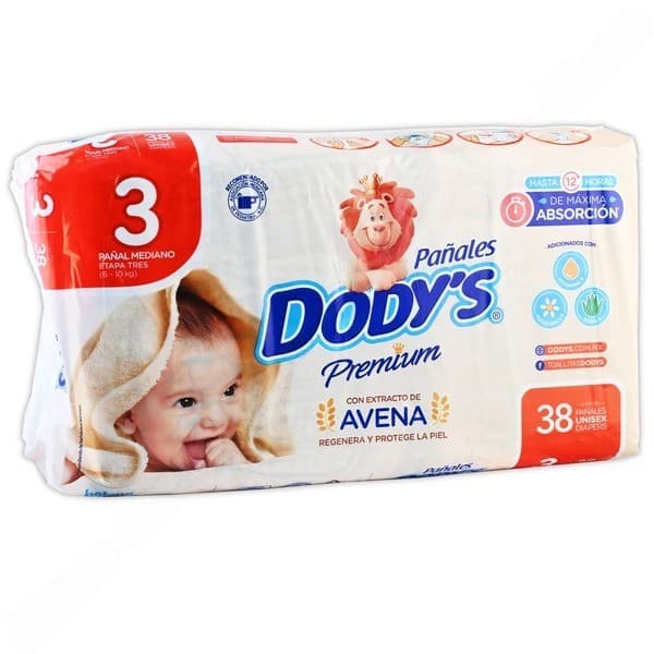 Pañal Dodys Premium Mediano (etapa-3 / 6-10 Kg.) C/38 Pzs.