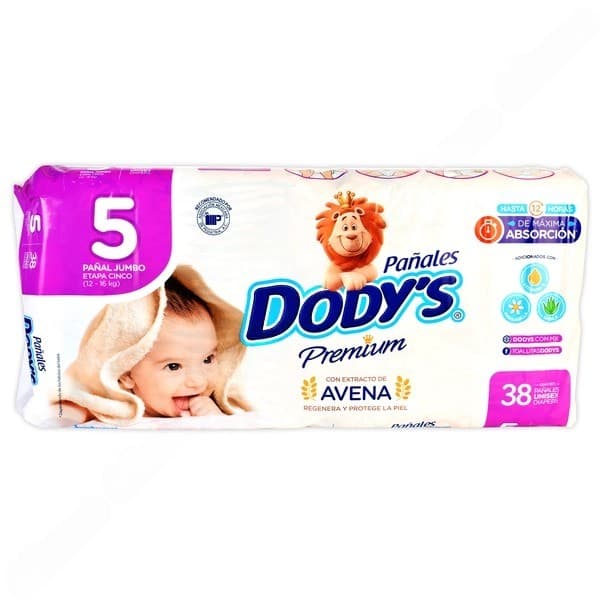 Pañal Dodys Premium Jumbo (etapa-5 / 12-16 Kg.) C/38 Pzs.
