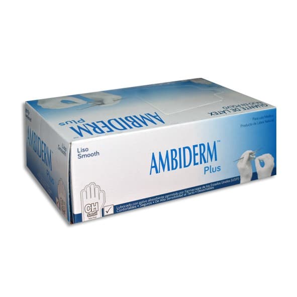 Ambiderm Plus Guante Ltx Exploración Blanco No Estéril Ch. C/100 Pzs.
