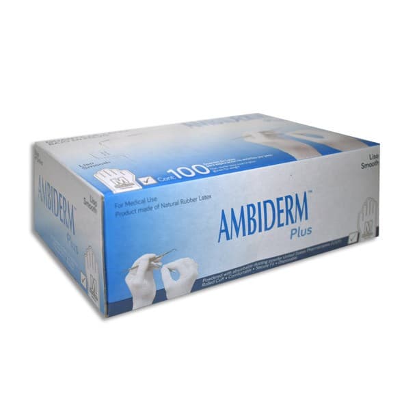 Ambiderm Plus Guante Ltx Exploración Blanco No Estéril Med. C/100 Pzs.