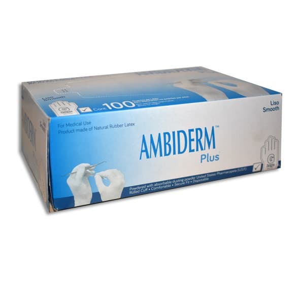 Ambiderm Plus Guante Ltx Exploración Blanco No Estéril Gde. C/100 Pzs.