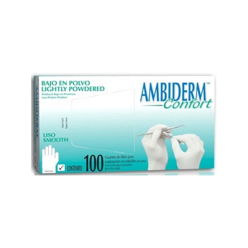 Ambiderm Confort Guante Ltx Exploración Natural No Estéril Med. C/100 Pzs.