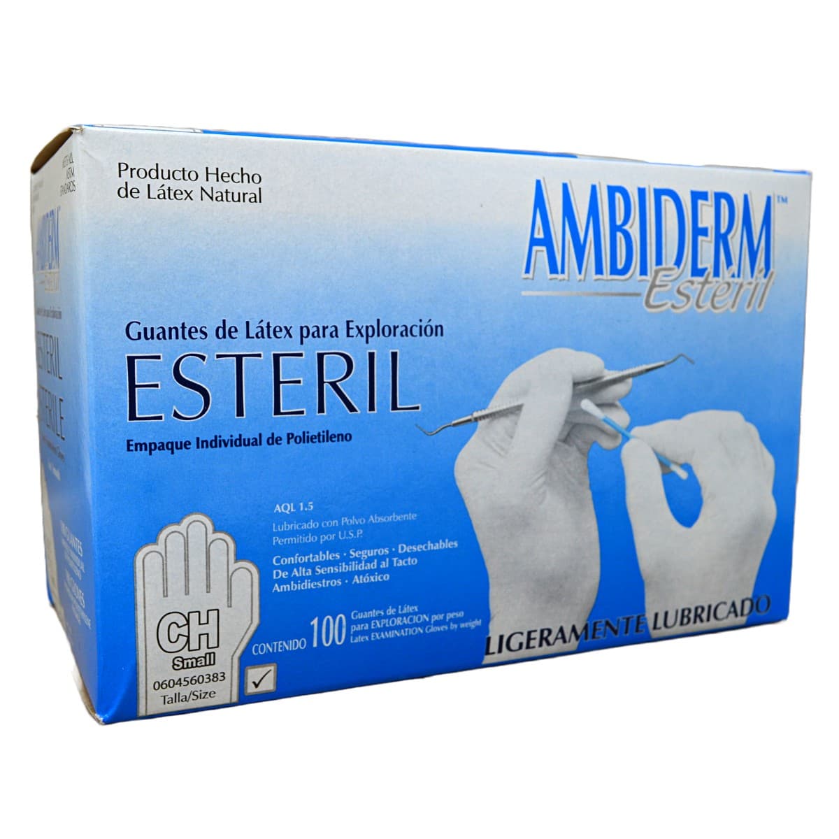 Ambiderm Estéril Guante Ltx Exploración Talla Chico C/1 Pza.