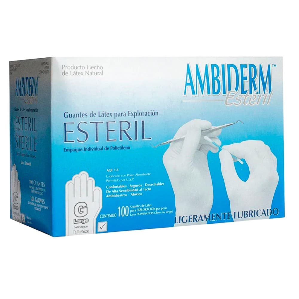Ambiderm Estéril Guante Ltx Exploración Talla Grande C/1 Pza.