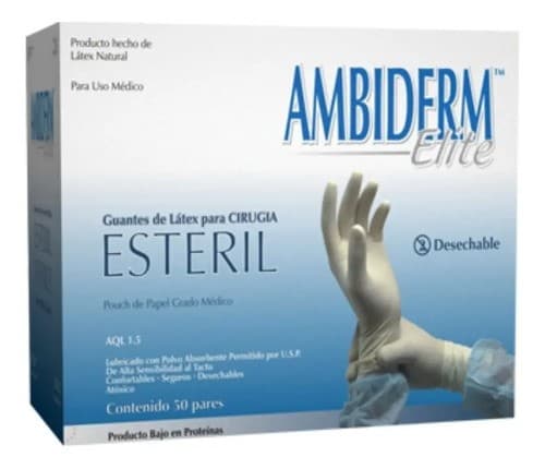 Ambiderm Elite Guantes Ltx Cirugía Estéril Talla 7 C/1 Par.