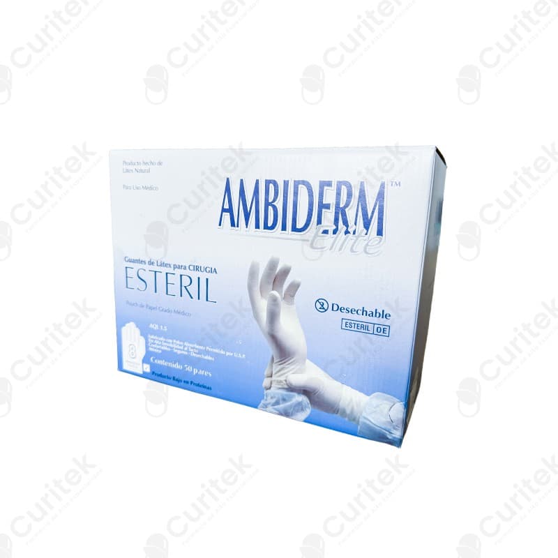 Ambiderm Elite Guantes Ltx Cirugía Estéril Talla 8 C/1 Par.
