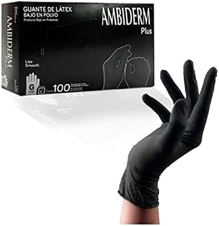 Ambiderm Plus Guante Ltx Exploración Negro No Estéril Gde. C/100 Pzs.