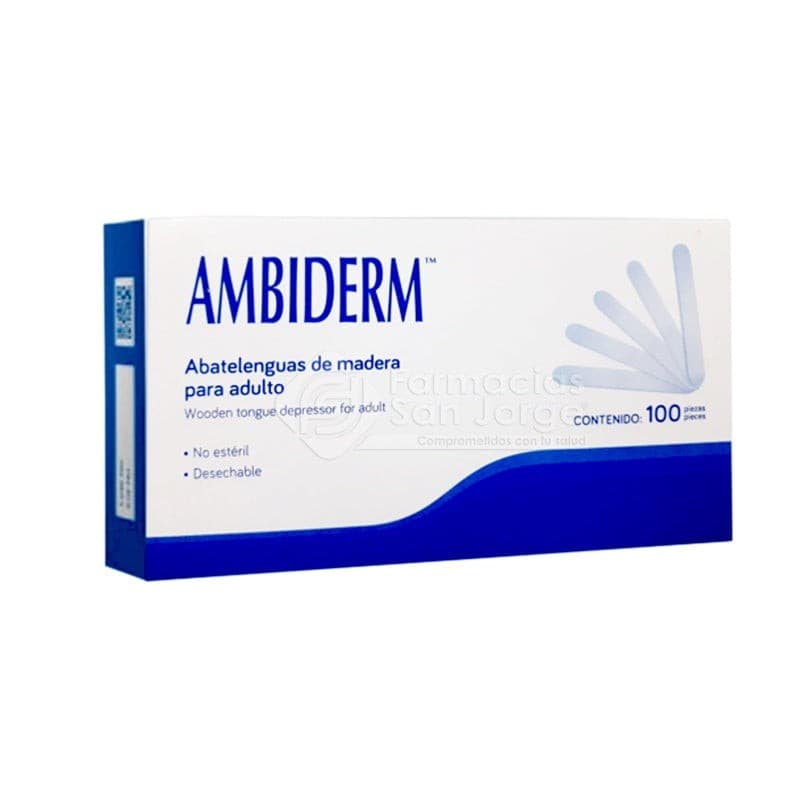 Abatelenguas de Madera (ambiderm) Cja. C/100 Pzs.