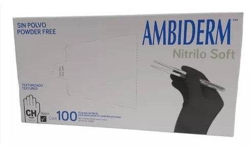 Ambiderm Nitrilo Guante Expln. Negro No Estéril "ch" C/100 Pzs.