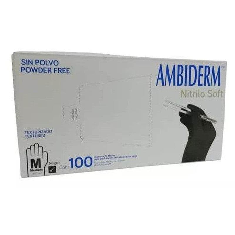 Ambiderm Nitrilo Guante Expln. Negro No Estéril "med" C/100 Pzs.
