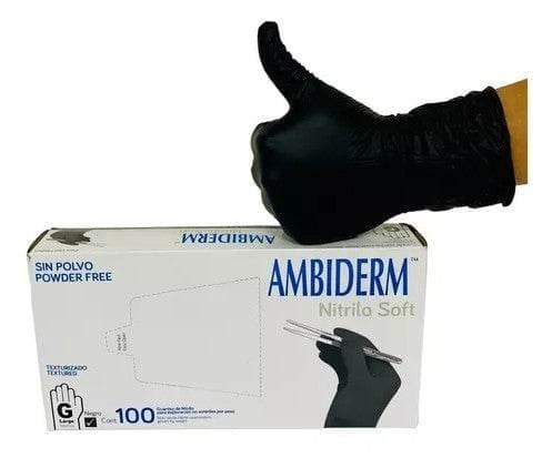 Ambiderm Nitrilo Guante Expln. Negro No Estéril "gde" C/100 Pzs.