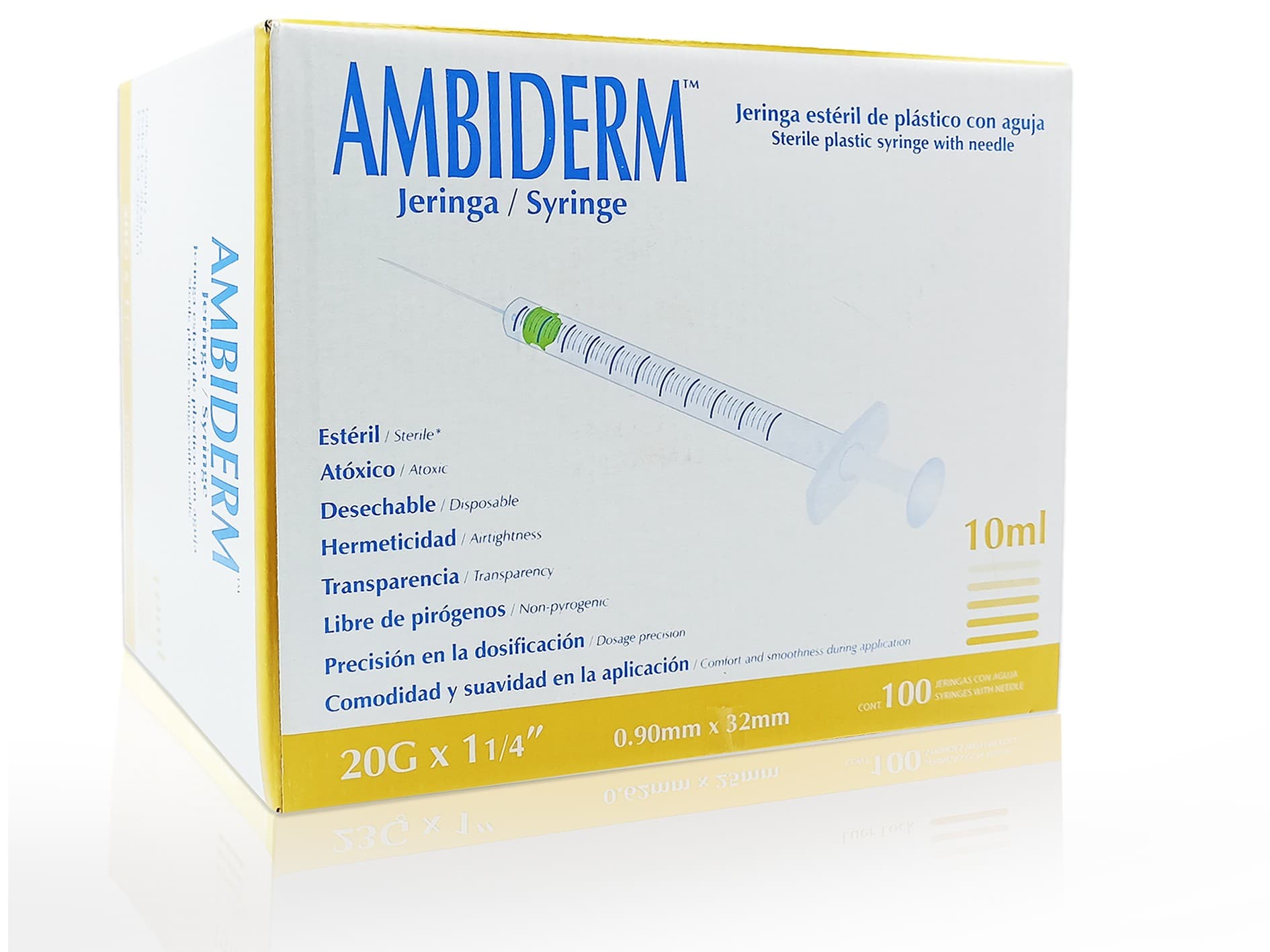 Jeringa 10 Ml. (ambiderm) C/aguja 20gx32mm. C/1 Pza.