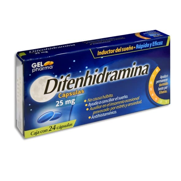 Difenhidramina (gelpharma) C/24 Caps. 25 Mg.