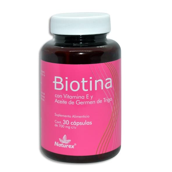 Biotina C/vitamina E y Ac. Germen de Trigo (naturex) C/30 Caps. 700 Mg.