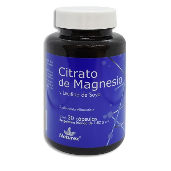 Citrato de Magnesio/lecitina de Soya (naturex) C/30 Caps. 1.82 G.