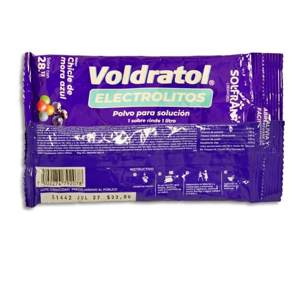 Voldratol Polvo P/sol. Sab. Chicle Mora Azul C/1 Sobre 28.13 G. P/1 L.